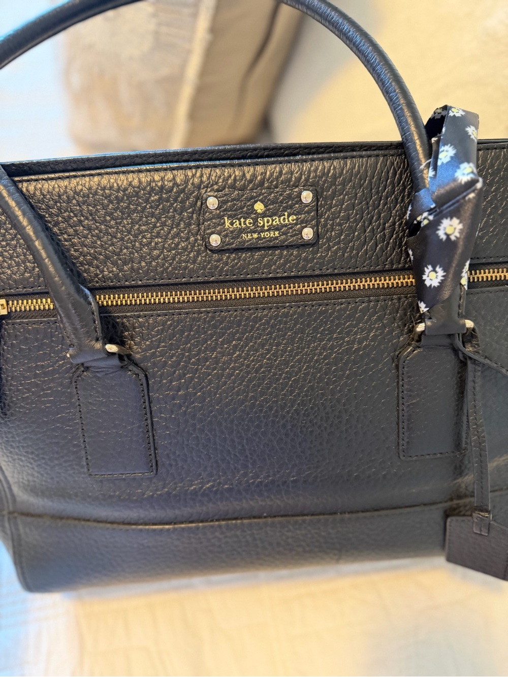 Kate Spade NWOT Bay St Oden Black Pebbled Leather Tote - Picture 8 of 12